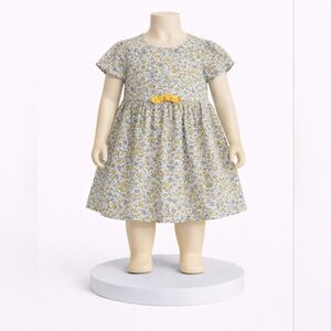 OshKosh B'gosh White Dress with Yellow Floral Print and Yellow Bow